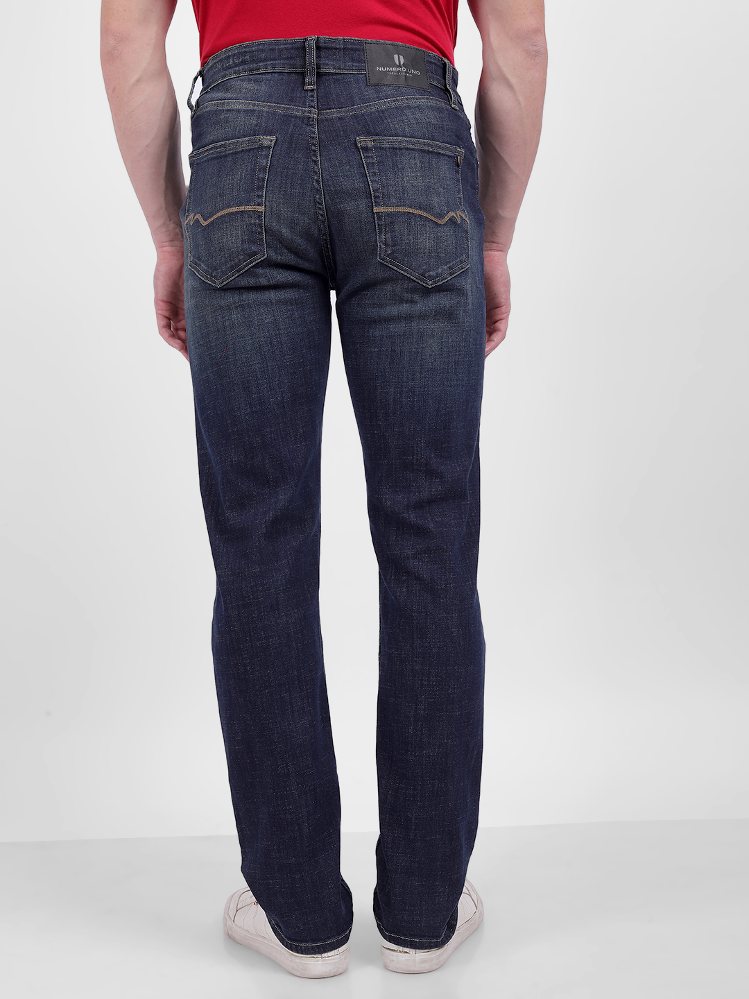 Numero Uno Men Faded Dark Blue Jeans